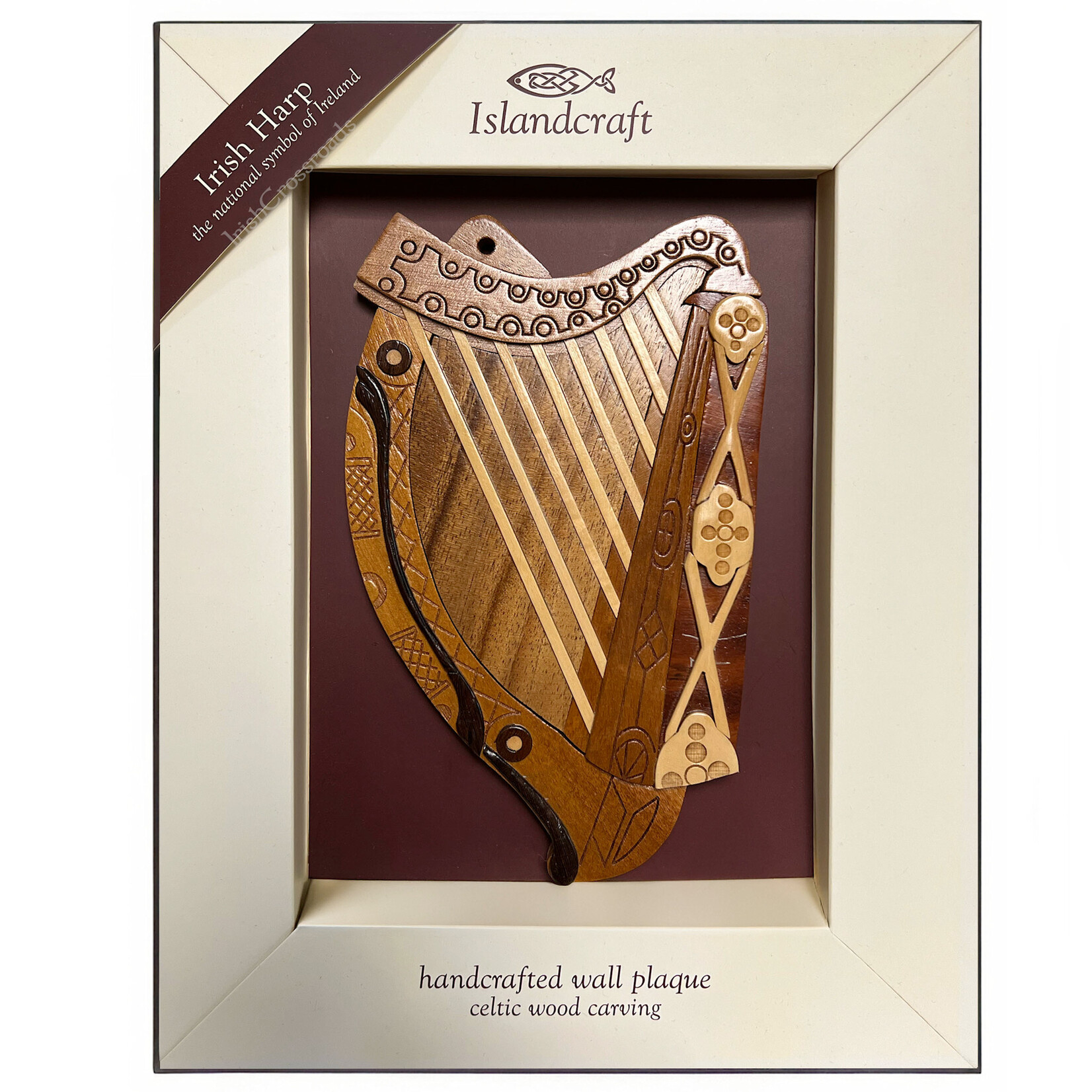 DECOR ISLANDCRAFT WOOD WALL ART - Irish Harp