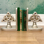 DECOR BRUSHED NICKEL TRINITY KNOT BOOKENDS