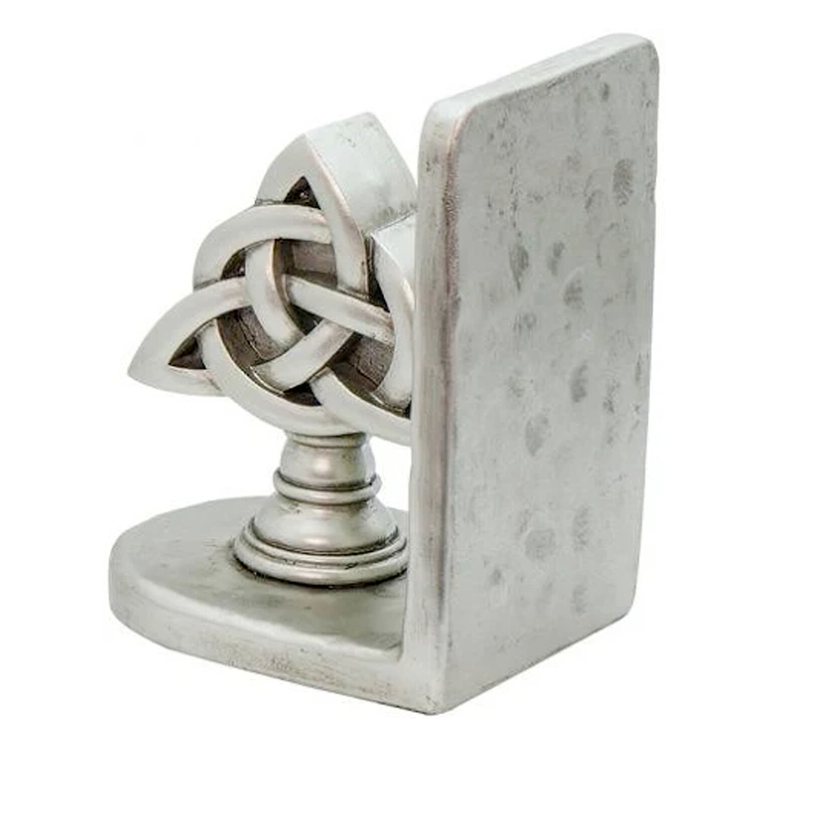 DECOR BRUSHED NICKEL TRINITY KNOT BOOKENDS