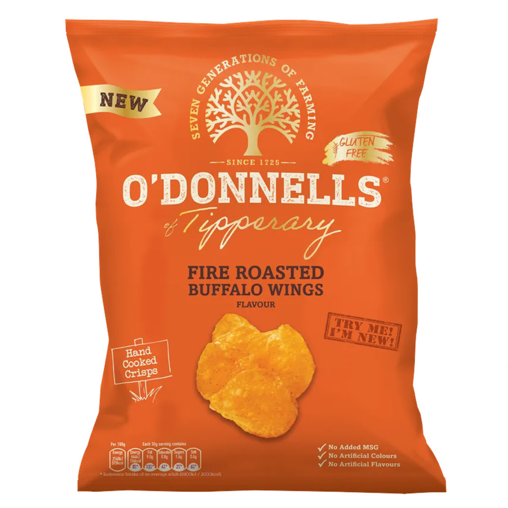 CRISPS / CHIPS O'DONNELLS CRISPS - Shareable Fire Roast Buffalo Wing (125g)