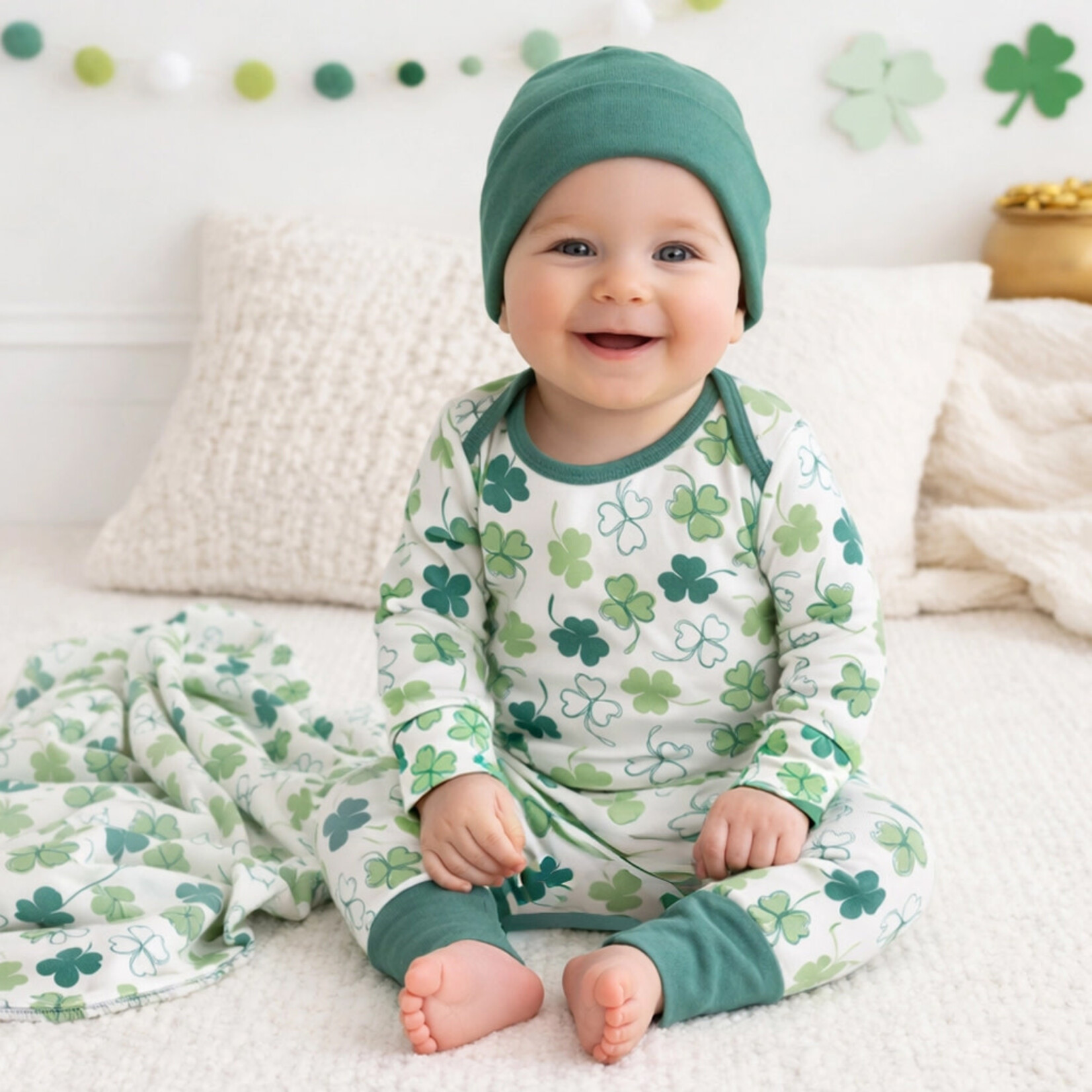 BABY CLOTHES BABY SHAMROCK BAMBOO ROMPER