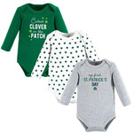 BABY CLOTHES NOVELTY BABY ST PATS LONG SLEEVE BODYSUITS - 3pc