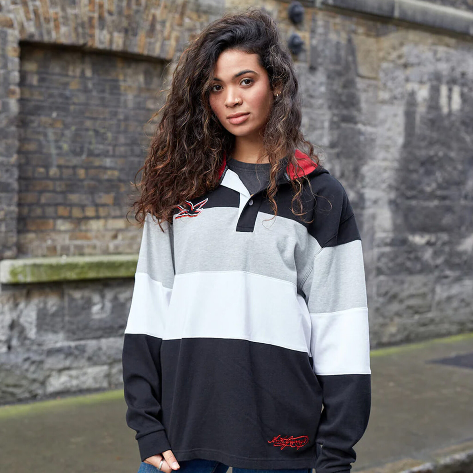 SPORTSWEAR GUINNESS RED & BLACK TOUCAN HOODED RUGBY