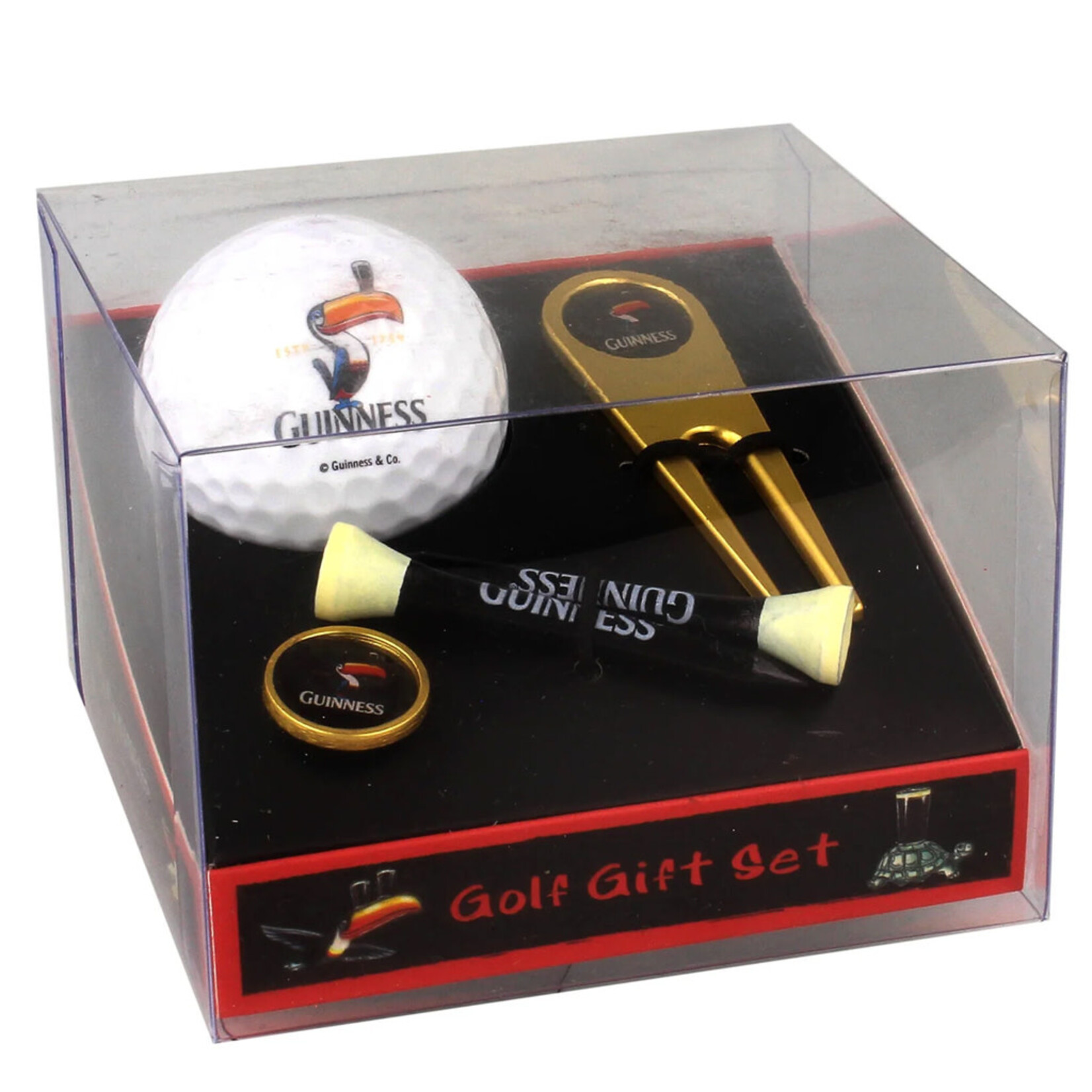 NOVELTY GUINNESS GILROY GOLF BALL & GOLF TEE SET