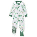 BABY CLOTHES BURT'S BEES TODDLER FOOTIE - Happy Go Lucky Clovers