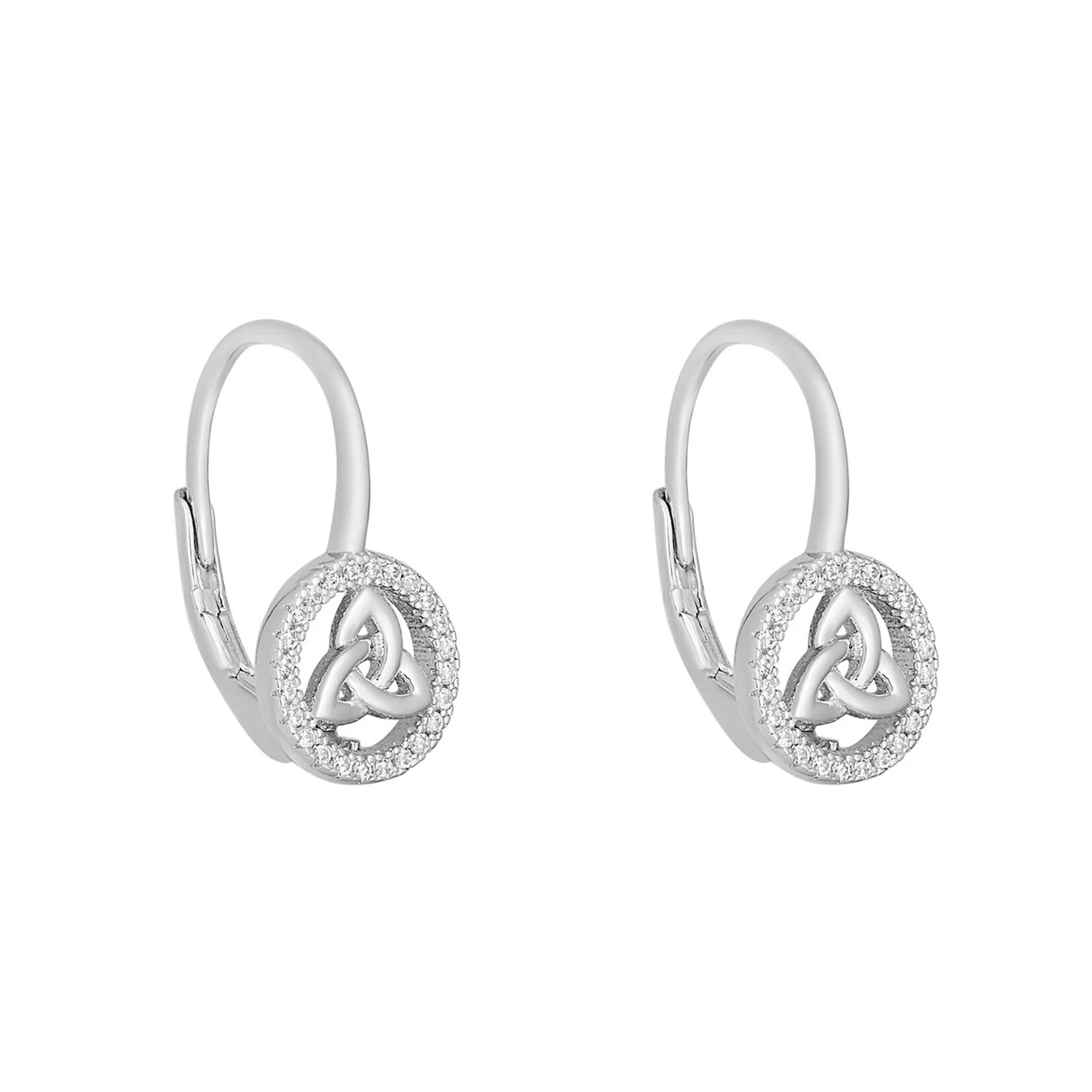 EARRINGS SOLVAR STERLING TRINITY & CZ ROUND EARRINGS