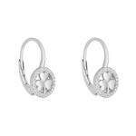 EARRINGS SOLVAR STERLING SHAMROCK & CZ ROUND EARRINGS