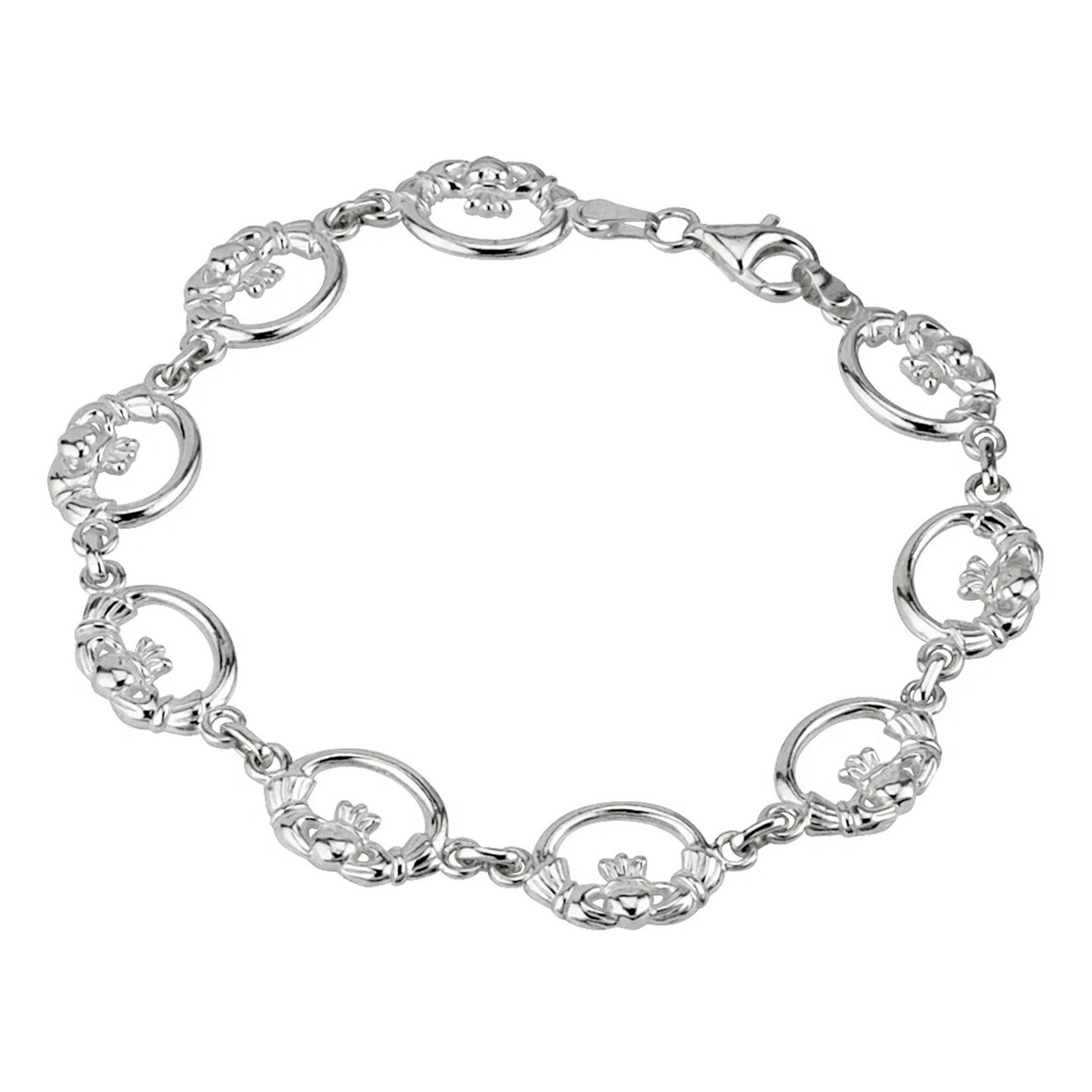 BRACELETS & BANGLES SOLVAR STERLING RND CLADDAGH LINKS BRACELET