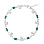 BRACELETS & BANGLES SOLVAR STERLING GRN CZ & CLADDAGH GEOMETRIC BRACELET