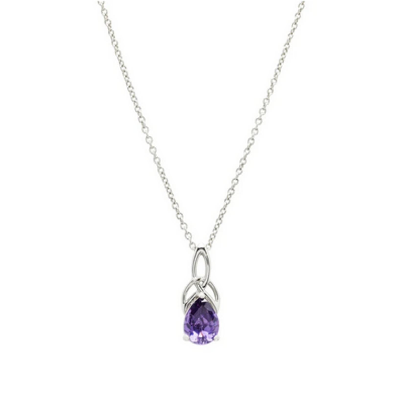 PENDANTS & NECKLACES SHANORE STERLING TRINITY PENDANT w CZ AMETHYST
