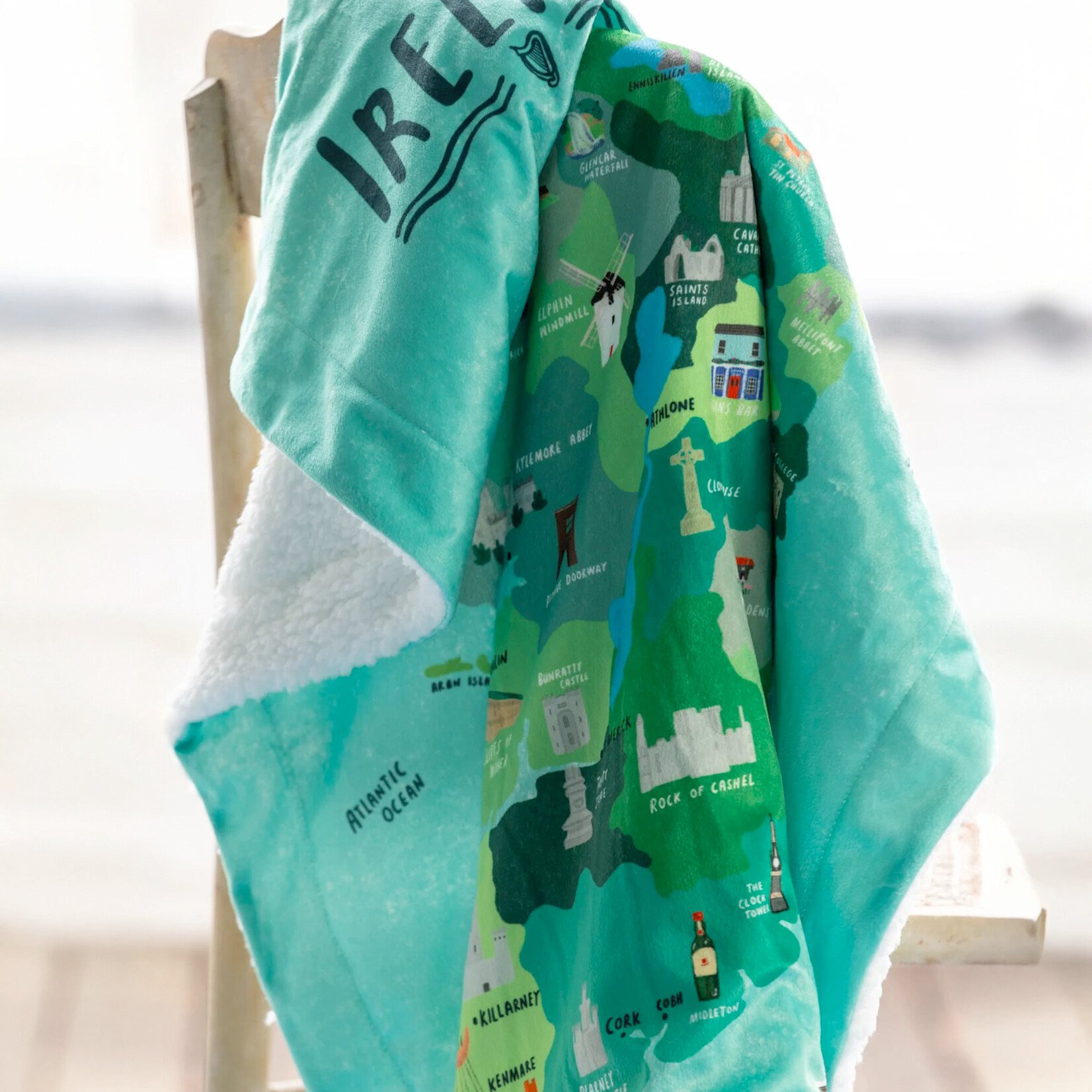 TAPESTRIES, THROWS, ETC. FLEECE LINED BLANKET THROW - Painted Ireland