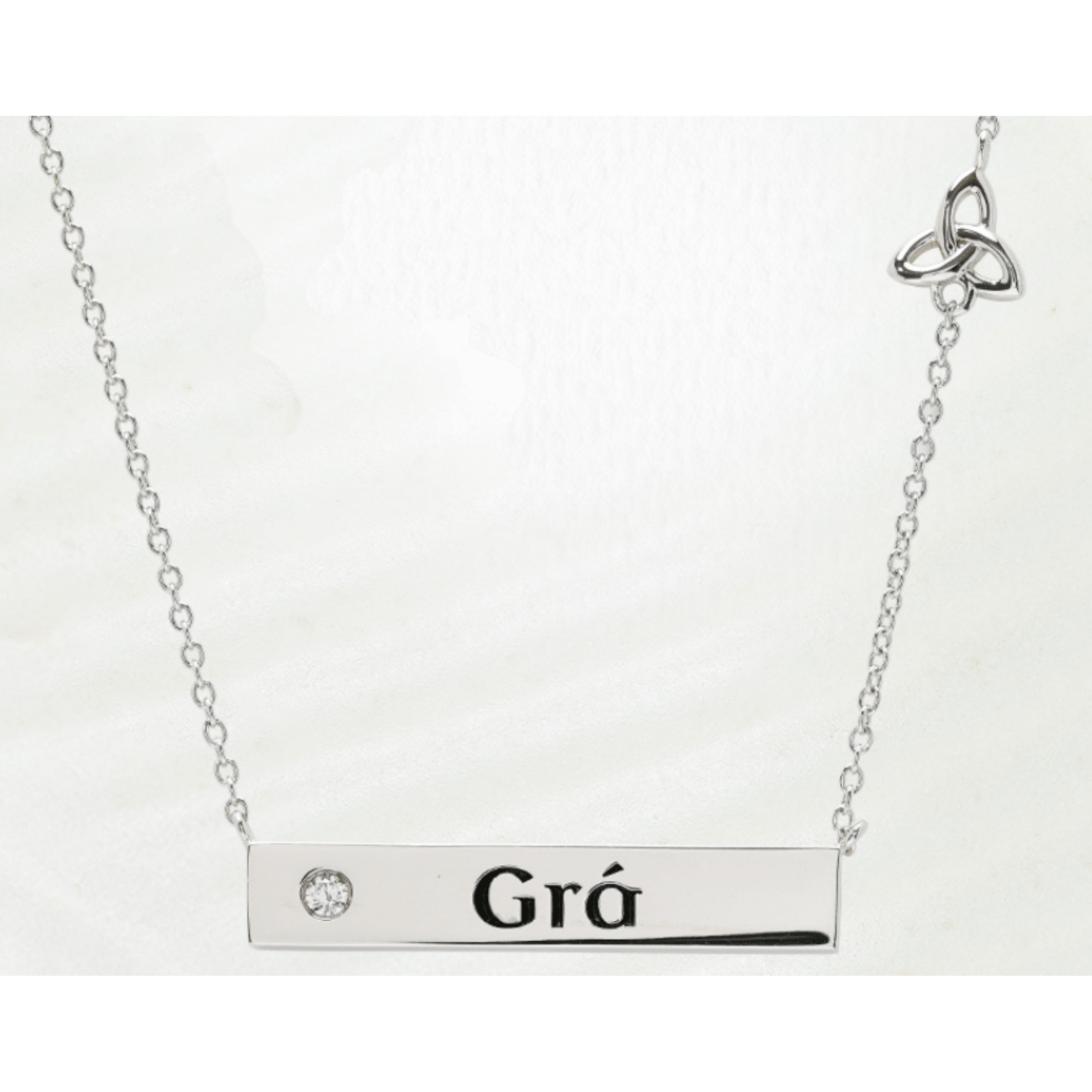 PENDANTS & NECKLACES SHANORE STERLING BAR  'GRA' TRINITY NECKLET w CZ