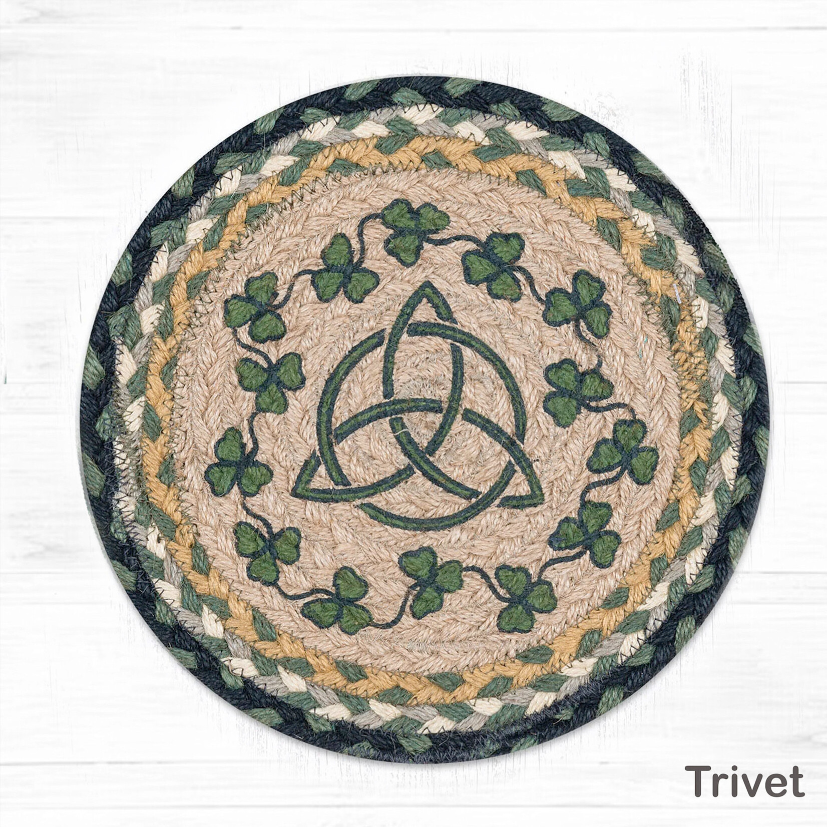KITCHEN & ACCESSORIES IRISH KNOT SHAMROCK JUTE TRIVET