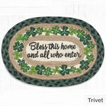 KITCHEN & ACCESSORIES BLESS THIS HOME SHAMROCK JUTE TRIVET