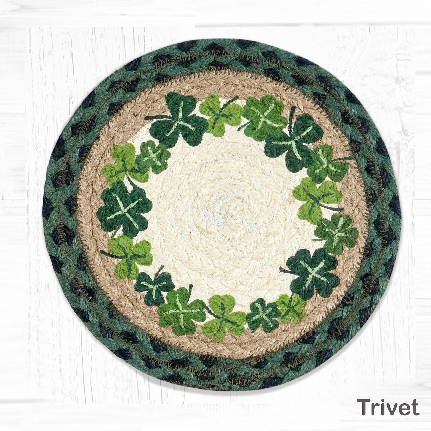 KITCHEN & ACCESSORIES SHAMROCK GREENS JUTE TRIVET