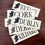 PLAQUES, SIGNS & POSTERS IRELAND COUNTY SHAMROCK WOODEN SIGN