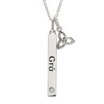 PENDANTS & NECKLACES SHANORE STERLING BAR  'GRA' TRINITY PENDANT w CZ
