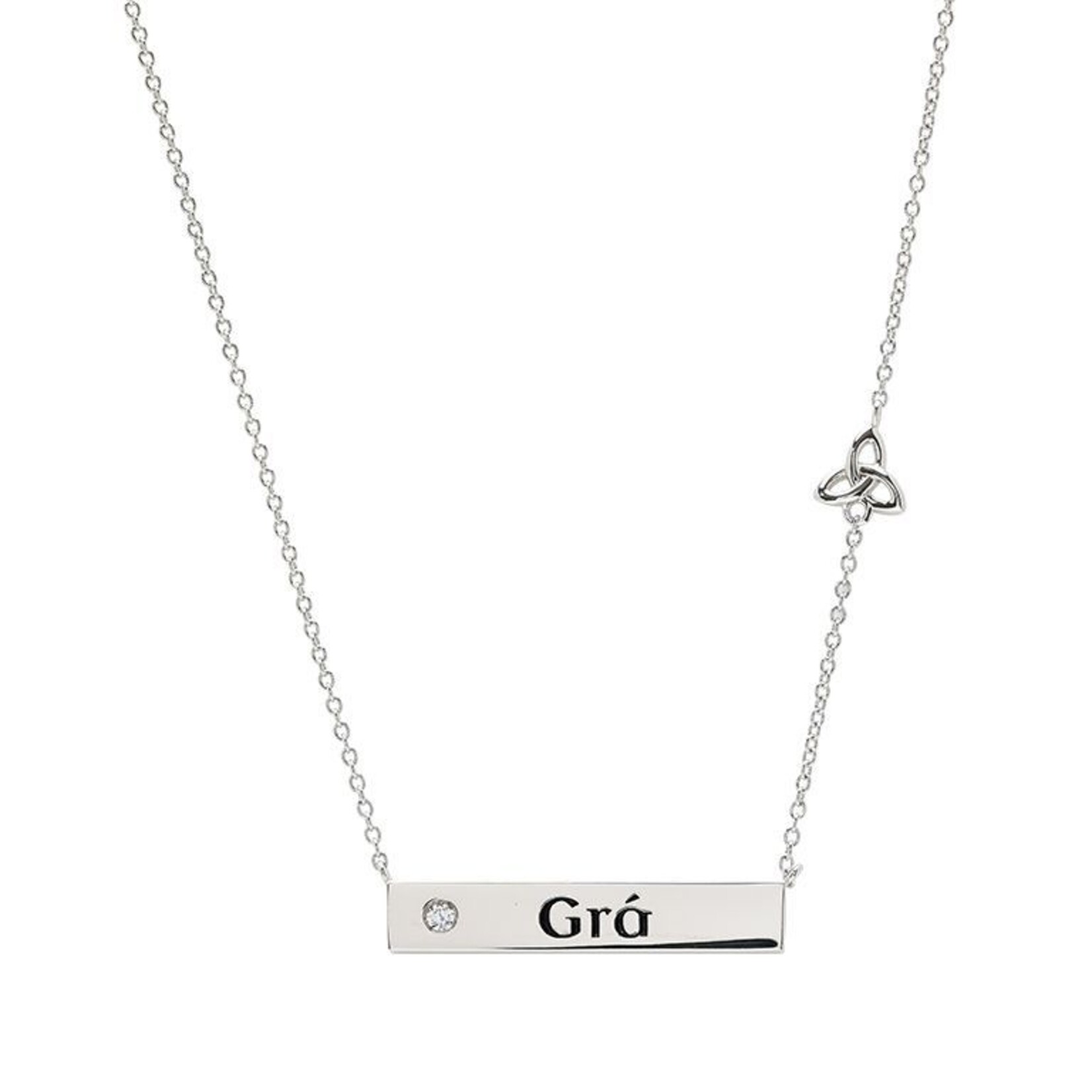PENDANTS & NECKLACES SHANORE STERLING BAR  'GRA' TRINITY NECKLET w CZ