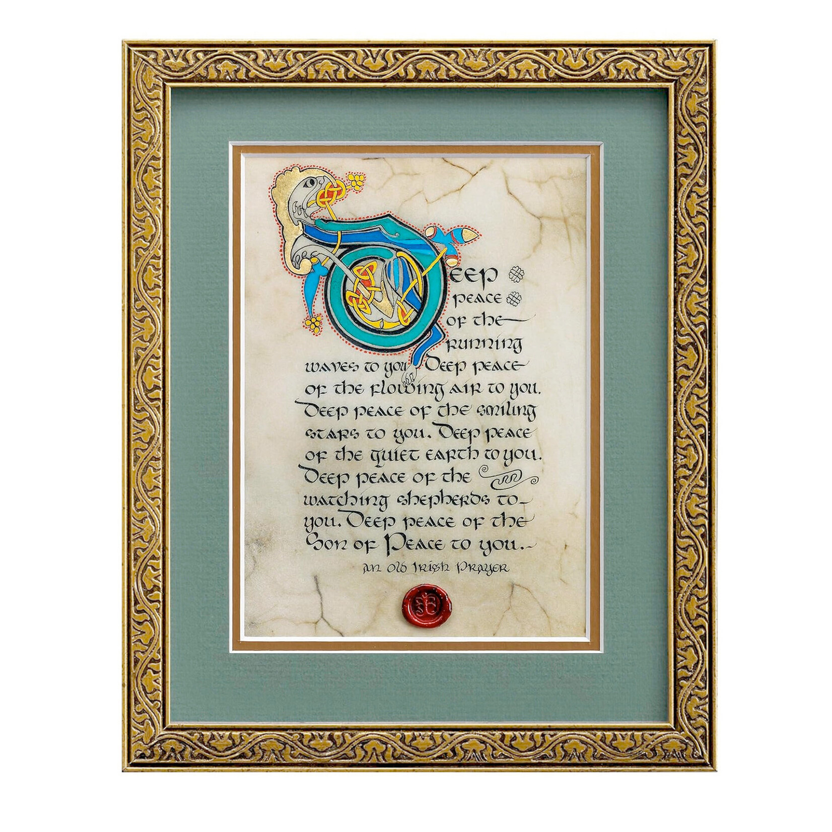 PLAQUES & GIFTS CELTIC MANUSCRIPT 8x10 PLAQUE - "DEEP PEACE"