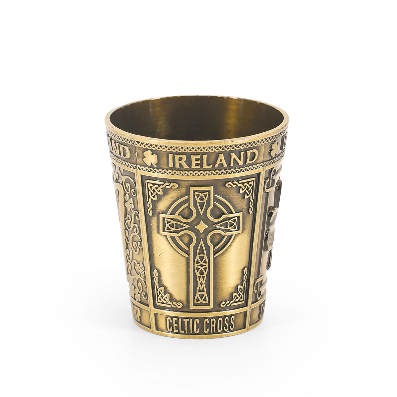BARWARE NOVELTY METAL SHOT GLASS IRELAND SYMBOLS