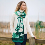 ACCESSORIES PATRICK FRANCIS CLADDAGH KNIT SCARF - Green/Cream