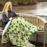 TAPESTRIES, THROWS, ETC. FLEECE LINED BLANKET THROW - Shamrock Spray