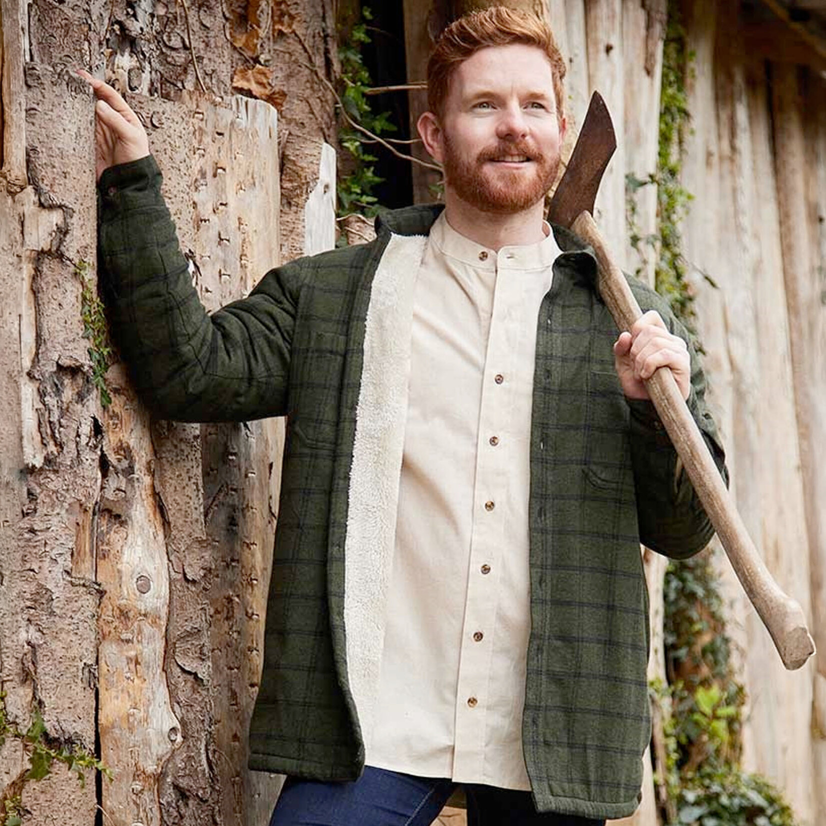 JACKETS FLANNEL FLEECE LINED SHIRT - Forest Grn Blck Chck