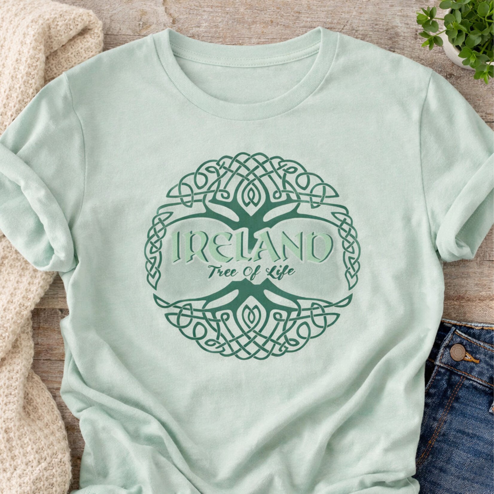 SHIRTS IRELAND TREE of LIFE MINT TEE
