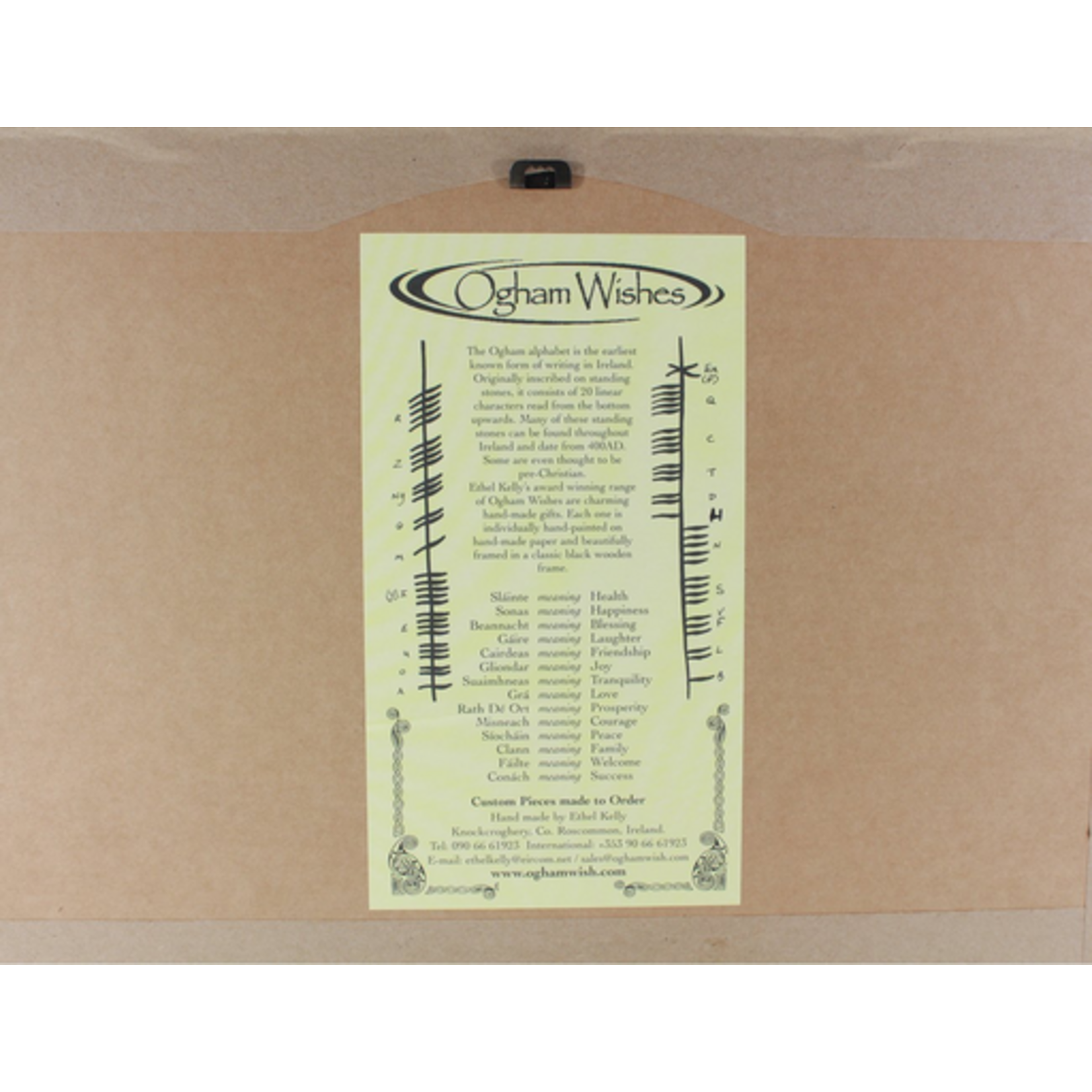 PLAQUES, SIGNS & POSTERS OGHAM WISHES FRAMED ART - Friendship - Love - Loyalty