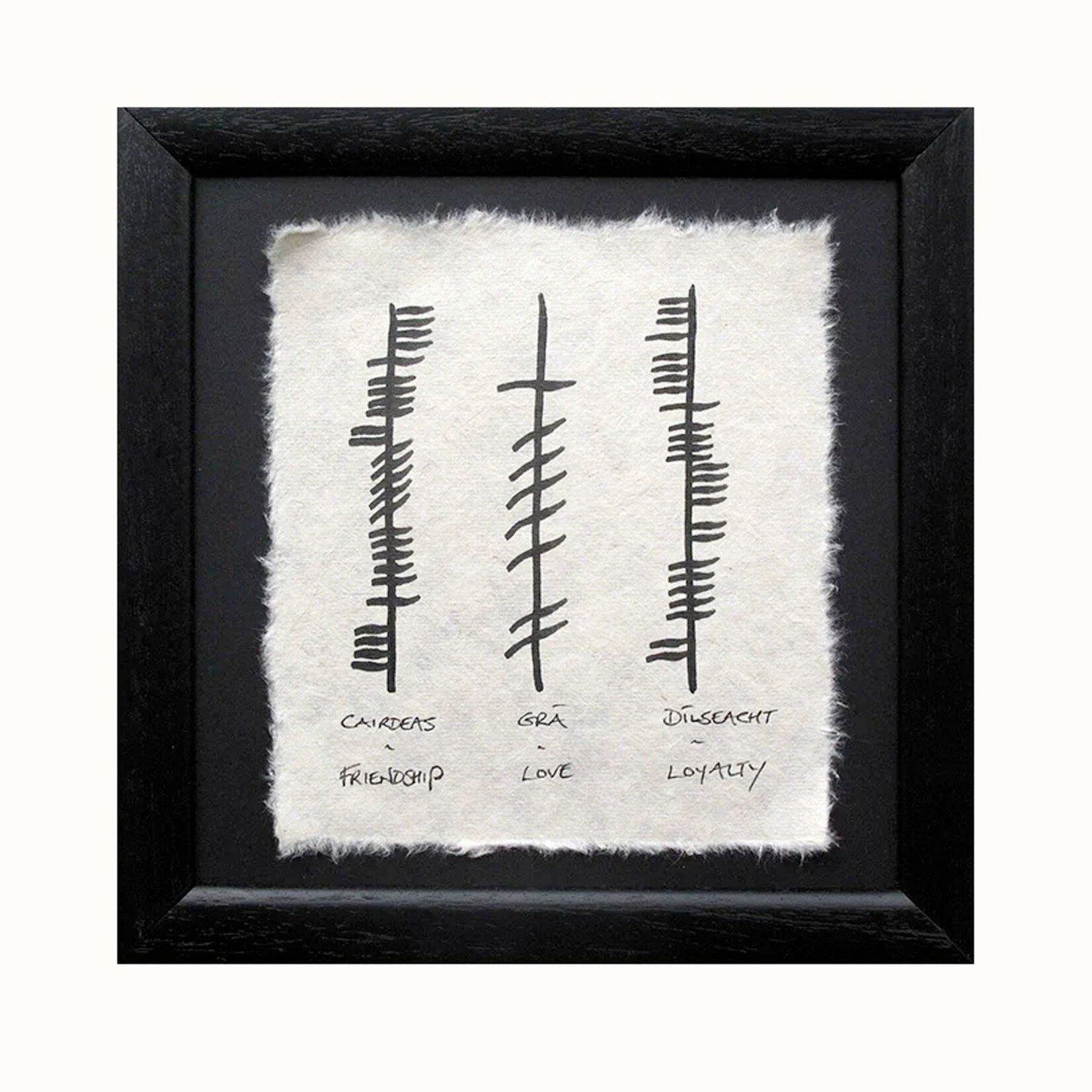PLAQUES, SIGNS & POSTERS OGHAM WISHES FRAMED ART - Friendship - Love - Loyalty