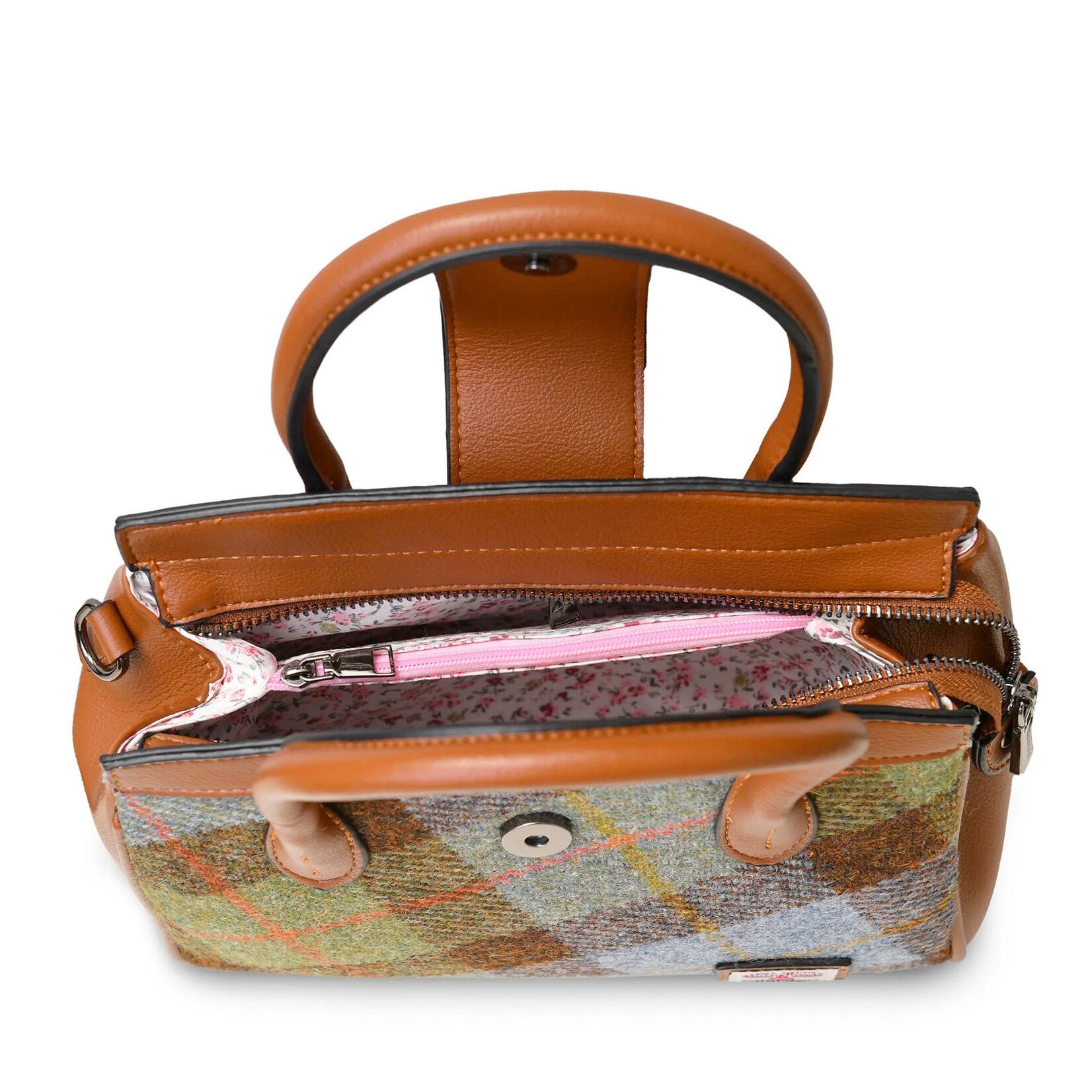 ACCESSORIES ISLANDER MINI TIREE w HARRIS TWEED Chestnut & Blue Tartan