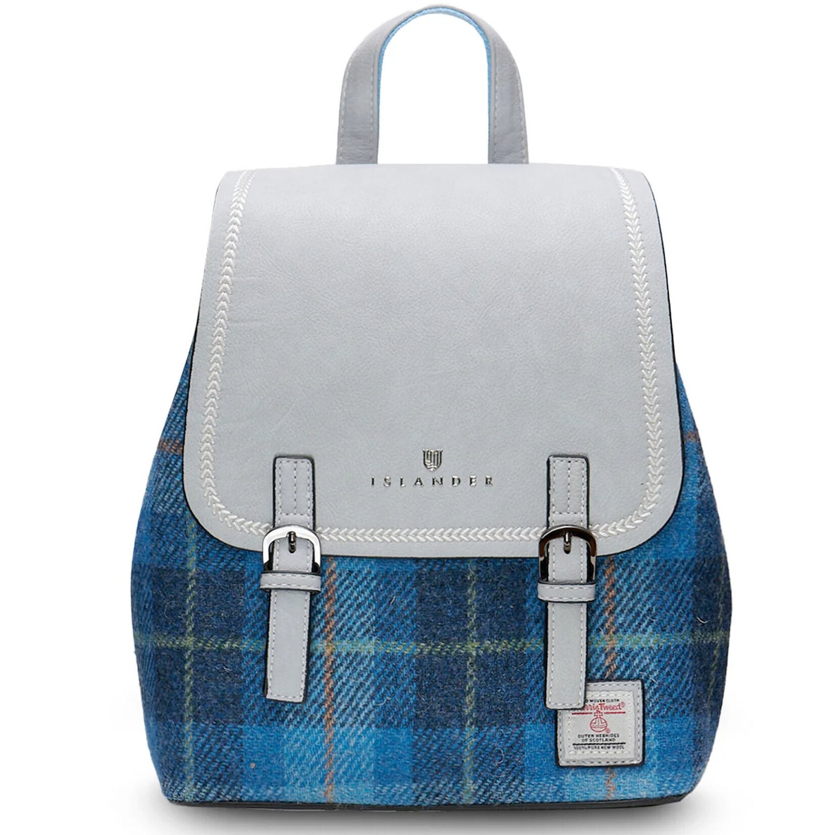 ACCESSORIES ISLANDER JURA BACKPACK w HARRIS TWEED Blue Tartan