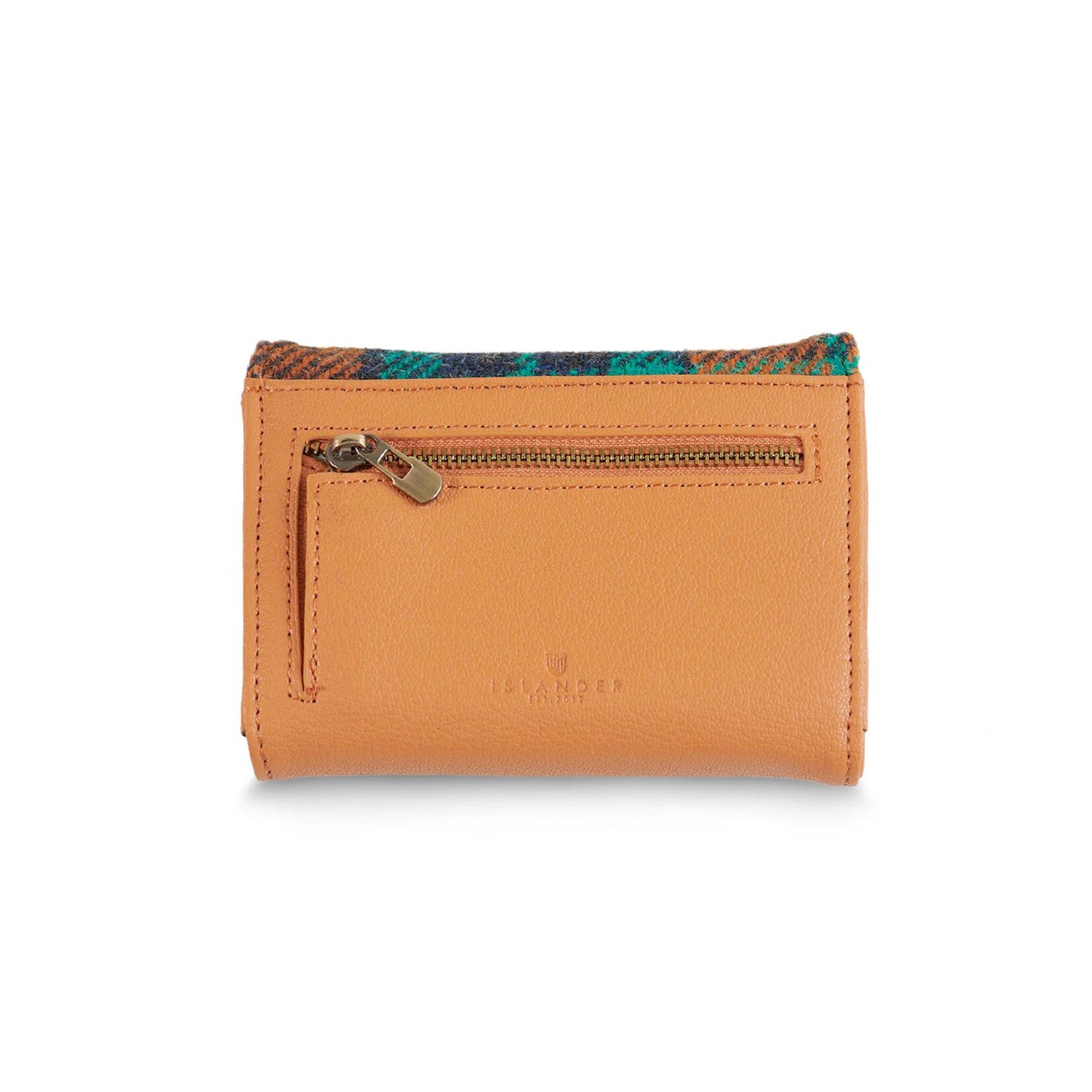 ACCESSORIES ISLANDER SML CLASP PURSE WALLET w HARRIS TWEED Orange Tartan
