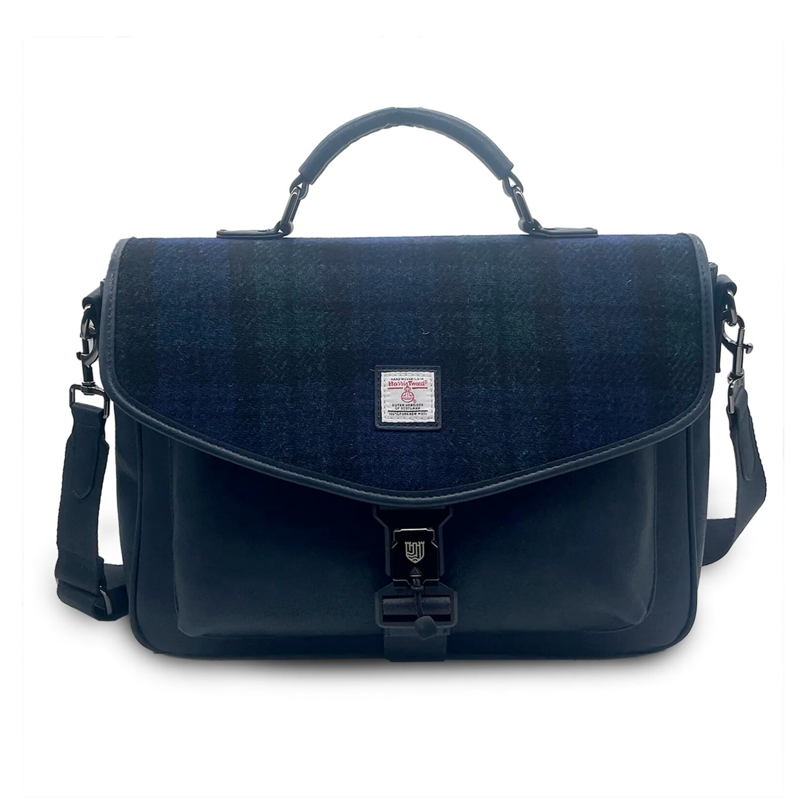 ACCESSORIES ISLANDER LAPTOP BAG w HARRIS TWEED Black Watch