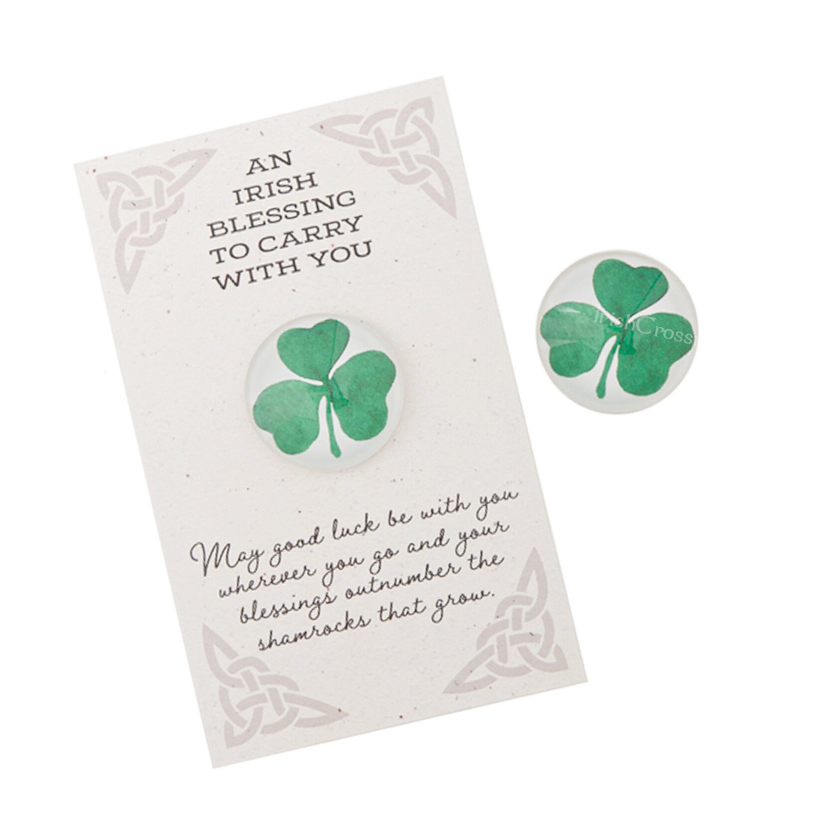 NOVELTY SHAMROCK BLESSING CARDED POCKET TOKEN