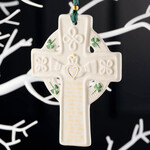ORNAMENTS BELLEEK CLADDAGH BLESSING CROSS ORNAMENT