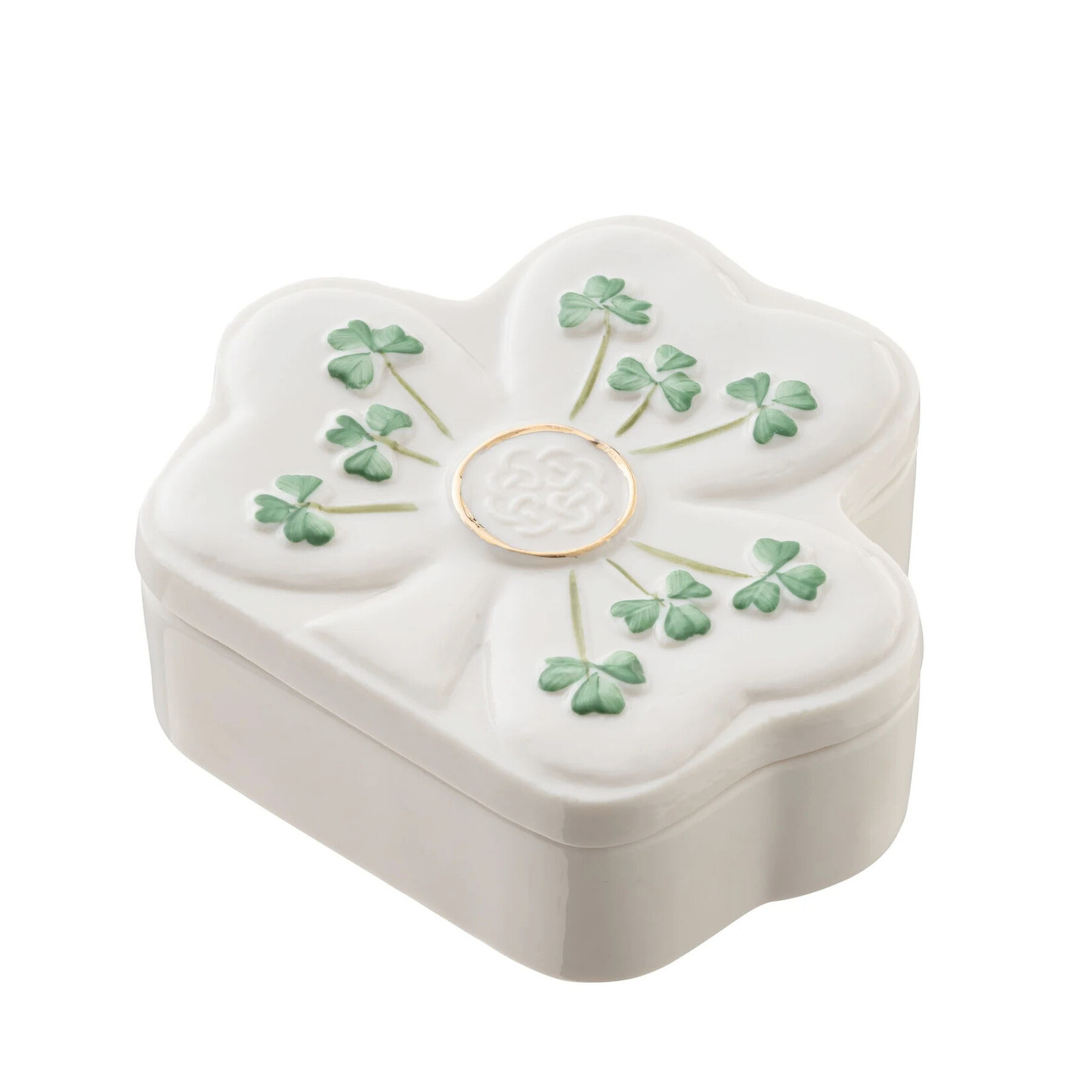 GIFTWARE BELLEEK CLASSIC SHAMROCK TRINKET BOX