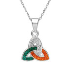 PENDANTS & NECKLACES WOODS - STERLING TRINITY TRI COLOUR CZ PENDANT