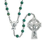 ROSARIES & JEWELRY GREEN GEMS IRISH CELTIC ROSARY