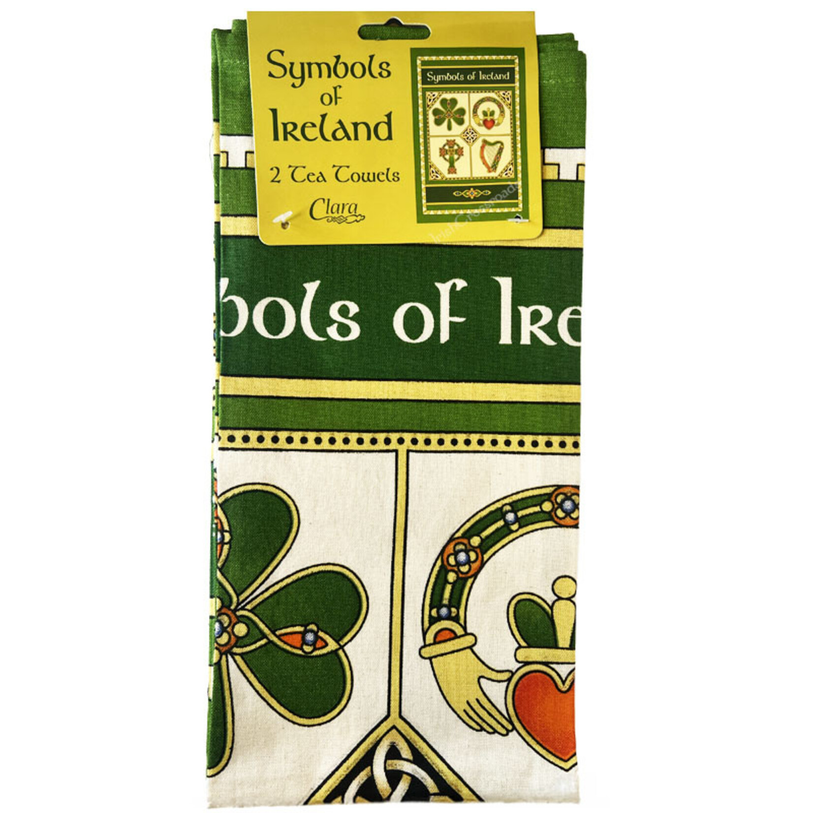 TEAPOTS, MUGS & ACCESSORIES CELTIC CLARA TEA TOWEL (2) - SYMBOLS of IRELAND