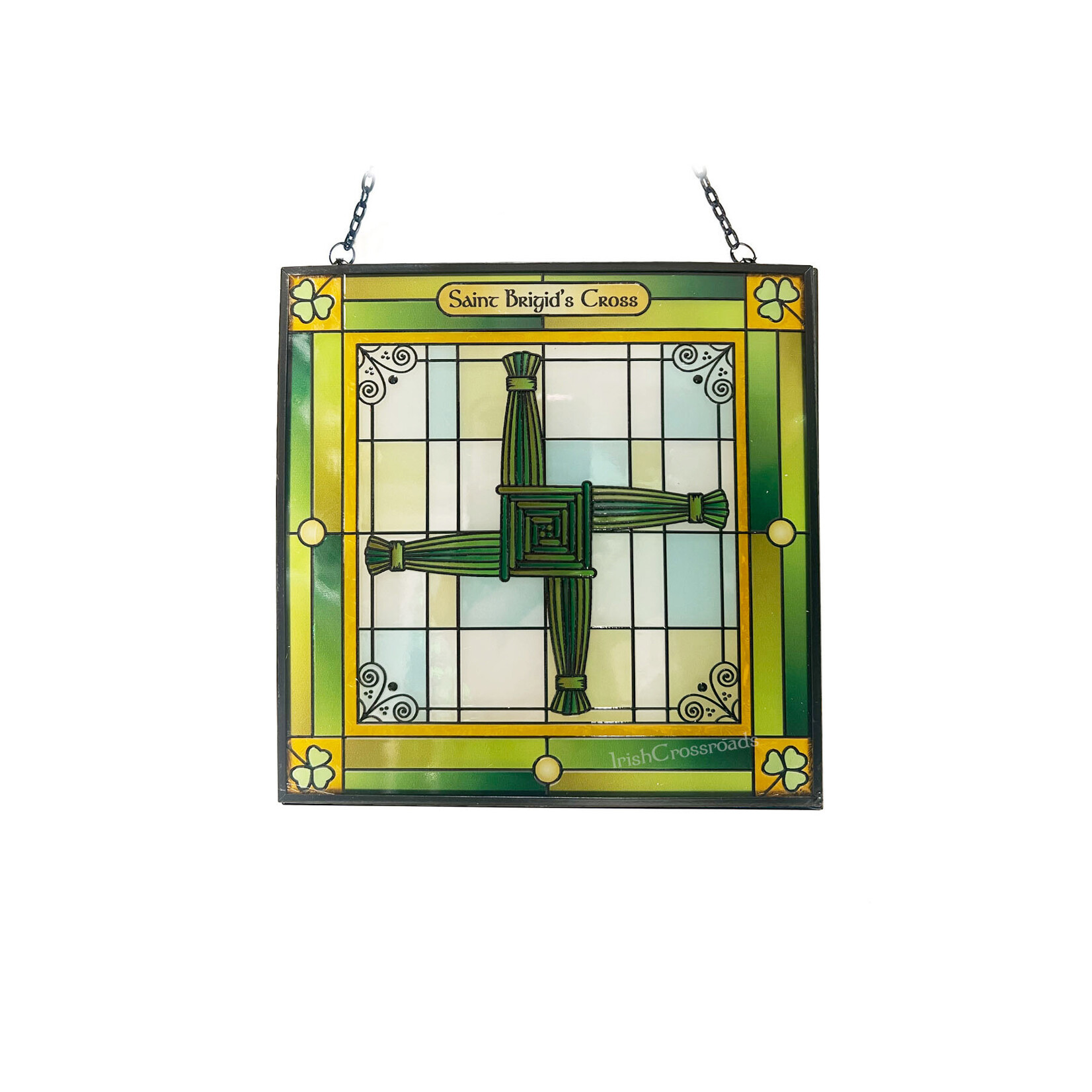 GARDEN CELTIC REFLECTIONS - Stained Glass Brigid's Cross