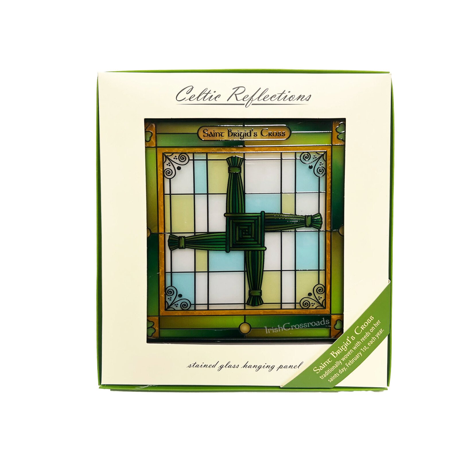 GARDEN CELTIC REFLECTIONS - Stained Glass Brigid's Cross