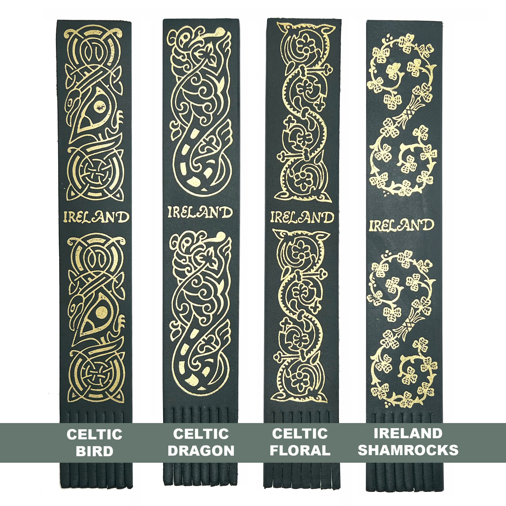 TRADITIONAL IRISH GIFTS TINNAKEENLY LEATHER BOOKMARK