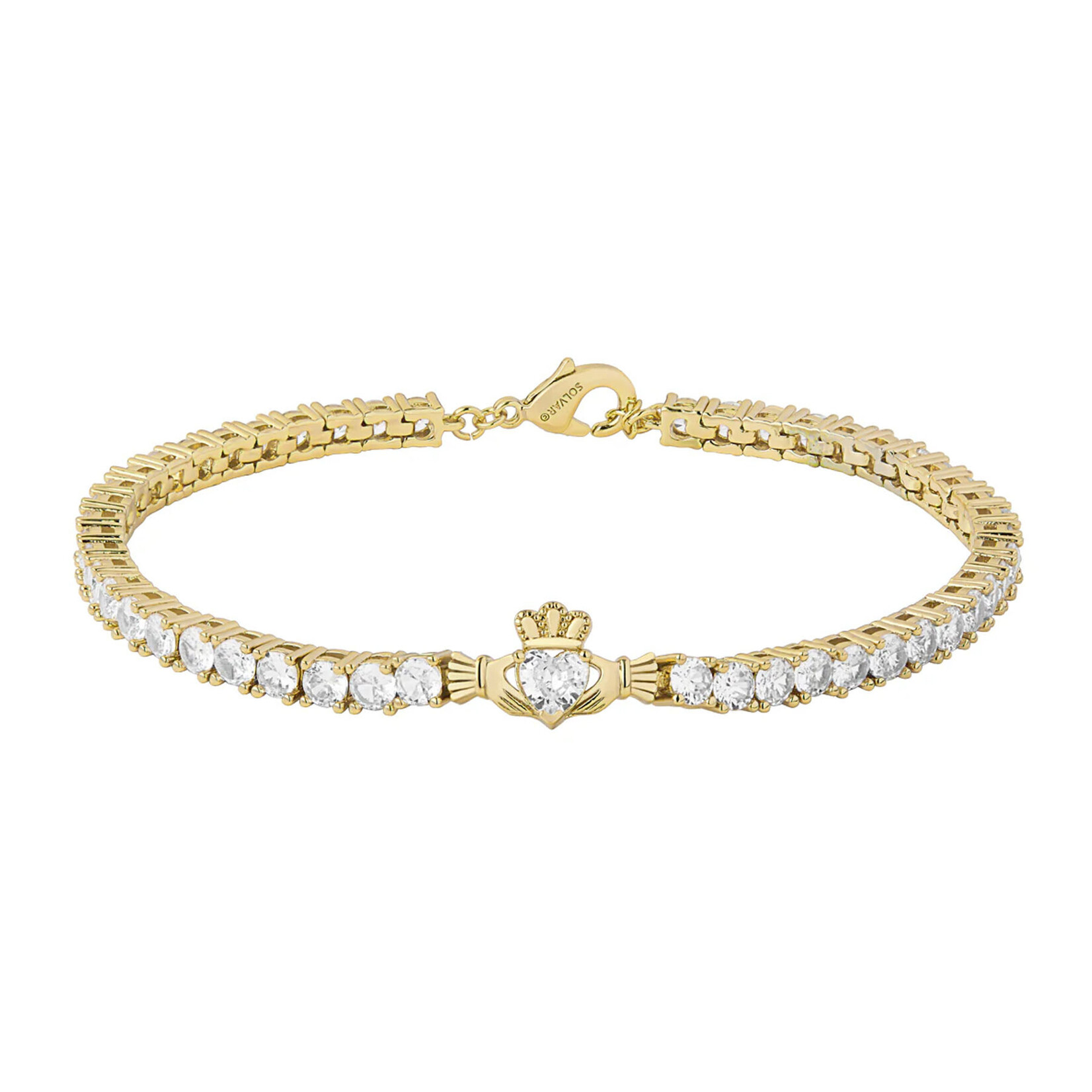 BRACELETS & BANGLES SOLVAR GP CLADDAGH TENNIS BRACELET w CZs