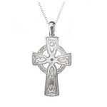 CROSSES FADO STERLING DOUBLE SIDED COLOSSAL CELTIC CROSS w 22" CHAIN