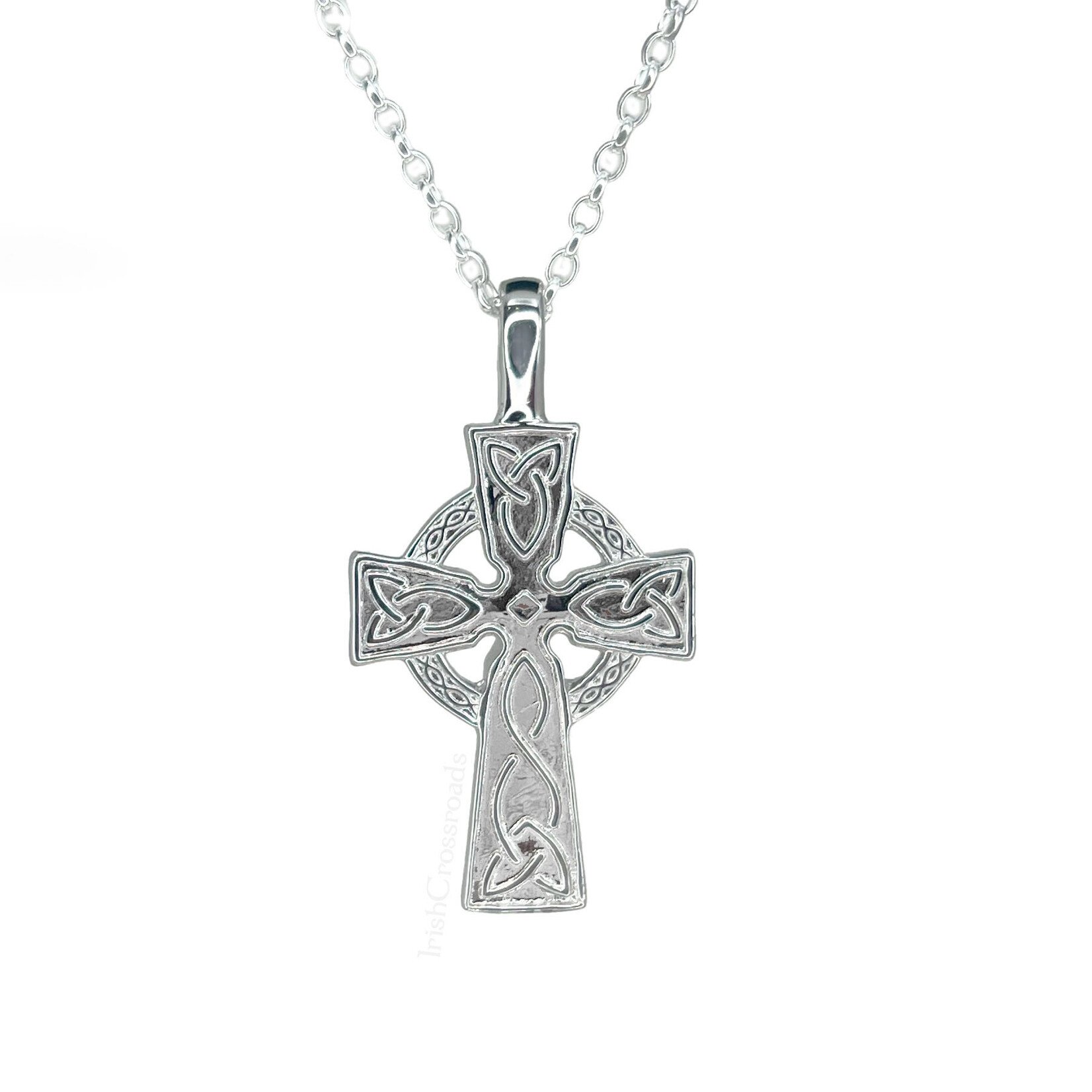 CROSSES FADO STERLING DOUBLE SIDED TRADITIONAL CELTIC CROSS - Large