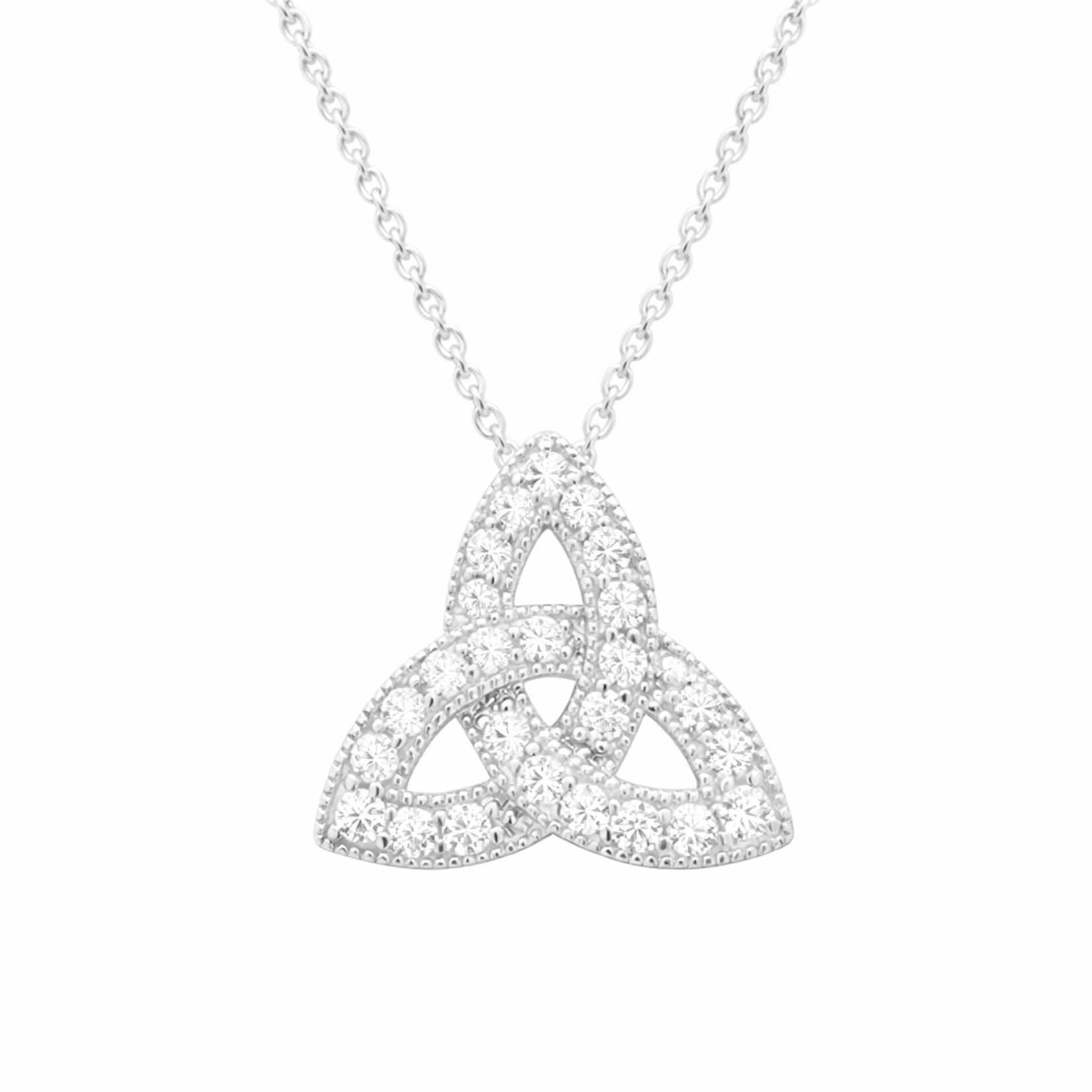PENDANTS & NECKLACES FADO STERLING PAVE SET TRINITY PENDANT