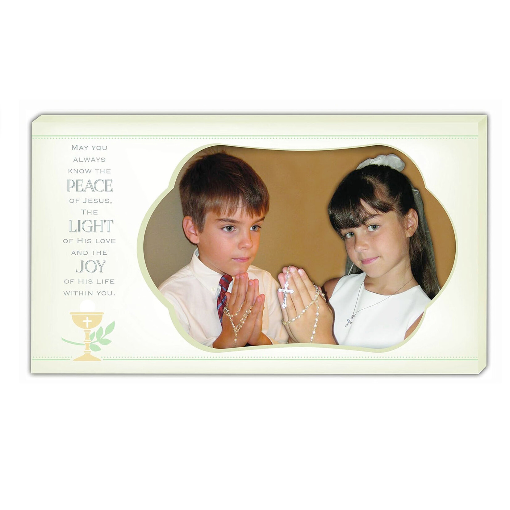 KIDS RELIGIOUS PEACE, LIGHT, JOY COMMUNION FRAME