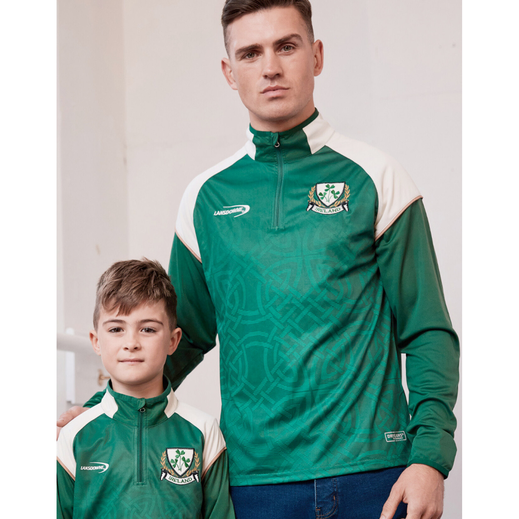 SHIRTS LANSDOWNE BOTTLE GRN CELTIC QUARTER ZIP