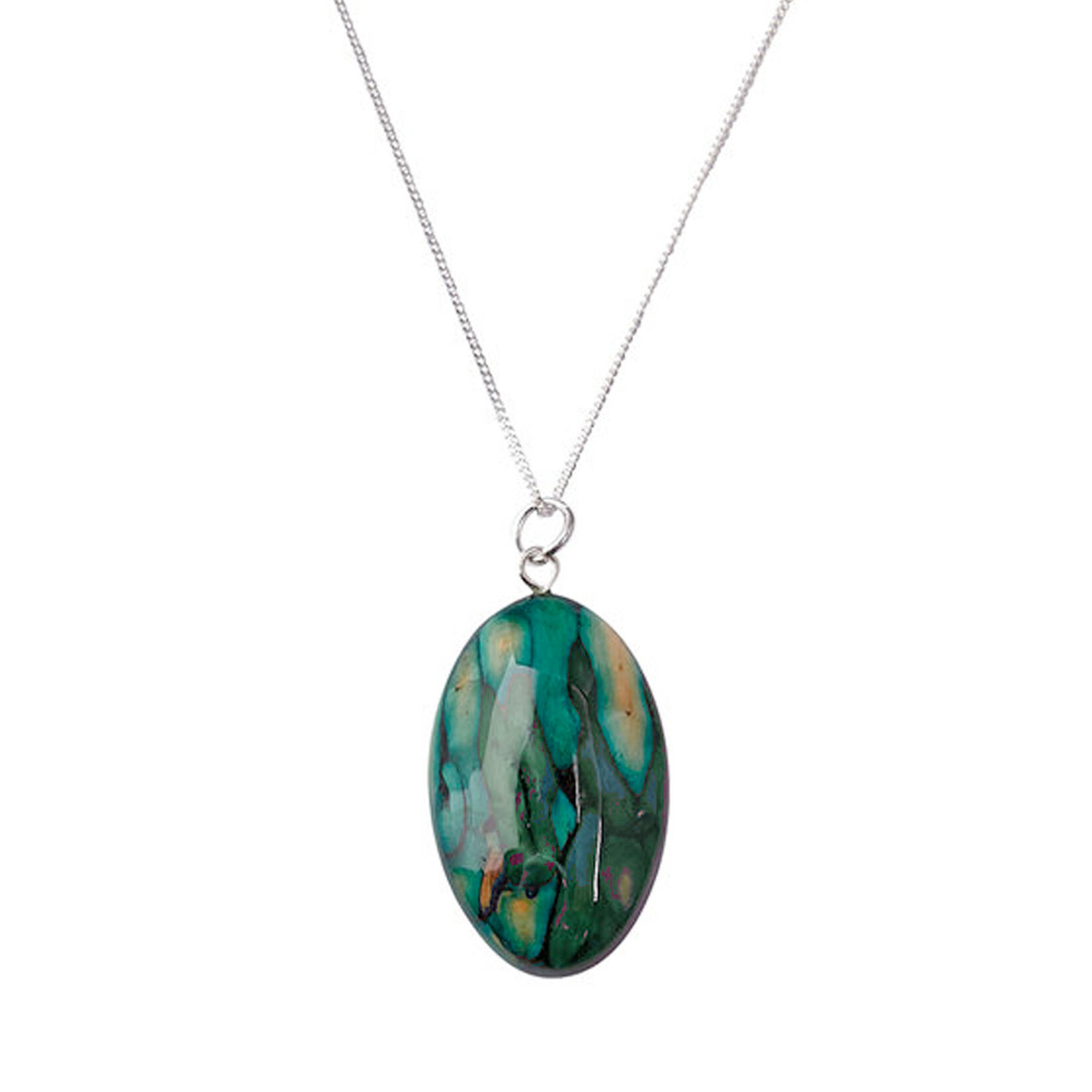 PENDANTS & NECKLACES HEATHERGEM OVAL HEATHER STERLING PENDANT